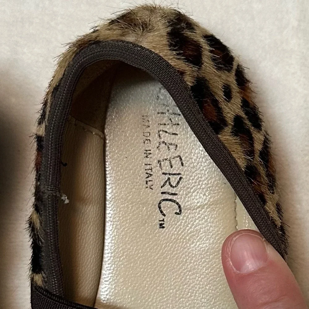 Brown and Black Leopard Pattern Mohair Flats